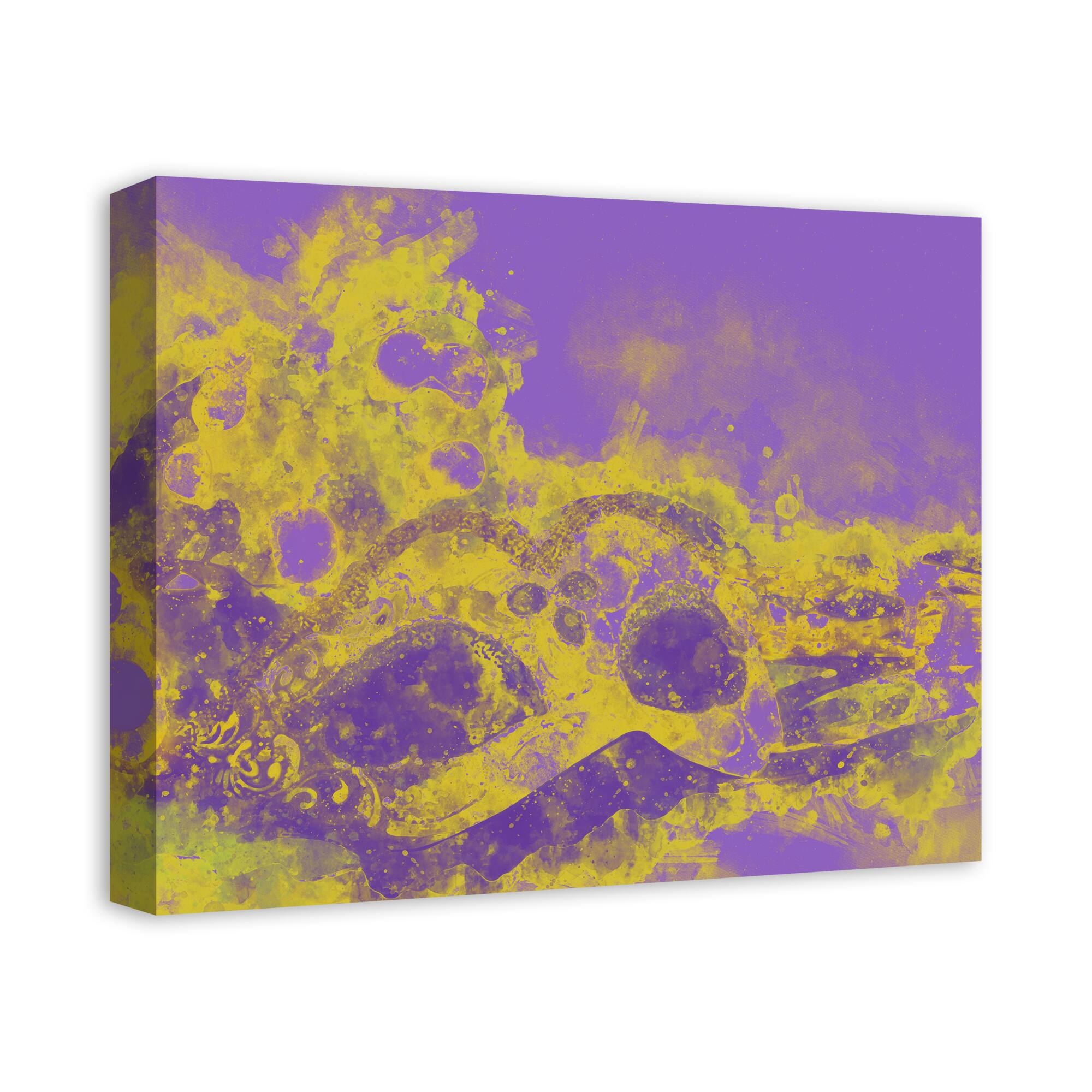 Purple & Gold Mask Canvas Wall Art